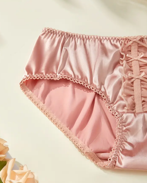 Sexy silky knickers full bum coverage frill detail satin soft panties #sissy