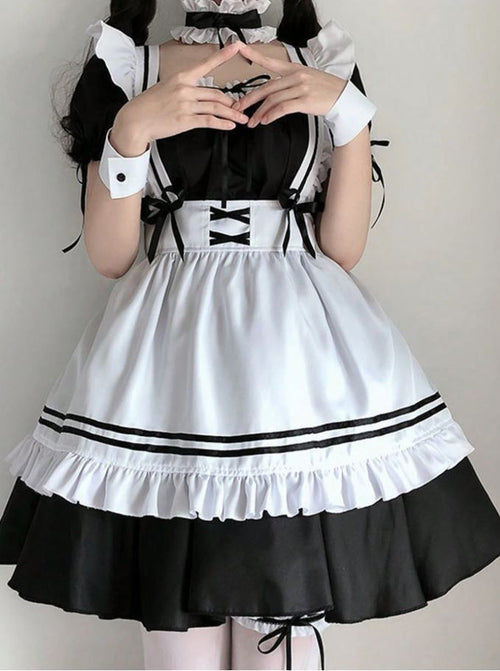 French Maid Costume set cosplay Fancy Dress Women Outfit size L / UK 12-14 sissy