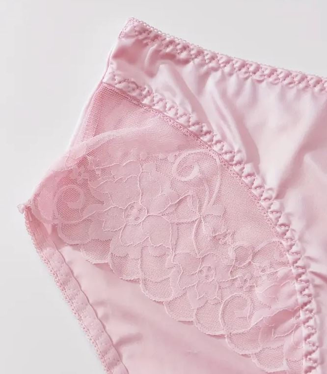 Choose Your Colour Satin panties floral lace detail knickers gently ruched bum