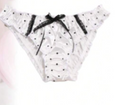 Women's polka dot silky feel panties satin knickers bow and lace detail sissy