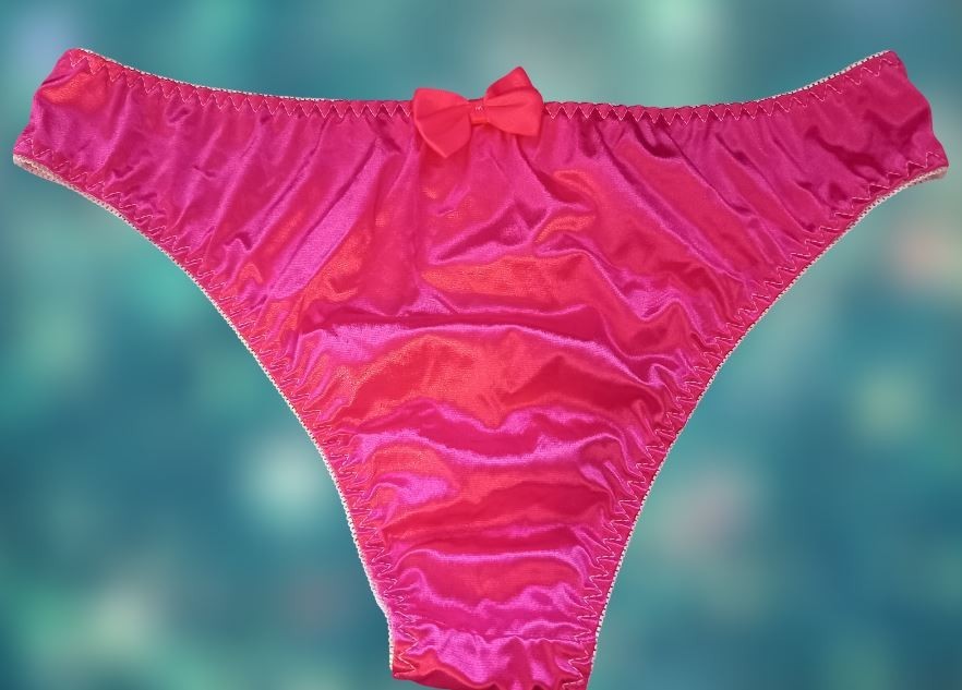 Women's unisex silky feel shiny satin knickers bow decor sissy CD TV