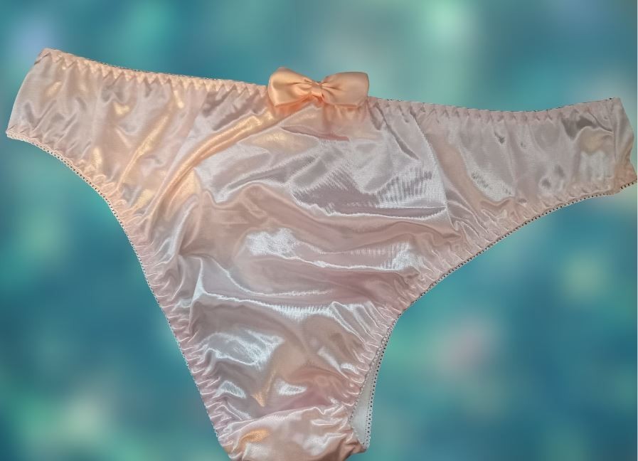 Women's unisex silky feel shiny satin knickers bow decor sissy CD TV