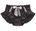 Luxury soft silky feel satin knickers panties black lace bow ruffles UK 8-10 / M