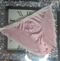 Women pink soft silky feel satin tanga panties SHINE print sissy size 16/18 (XL)