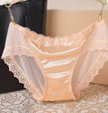 Stunning feminine silky feel satin knickers seamless embroidered lace back sissy
