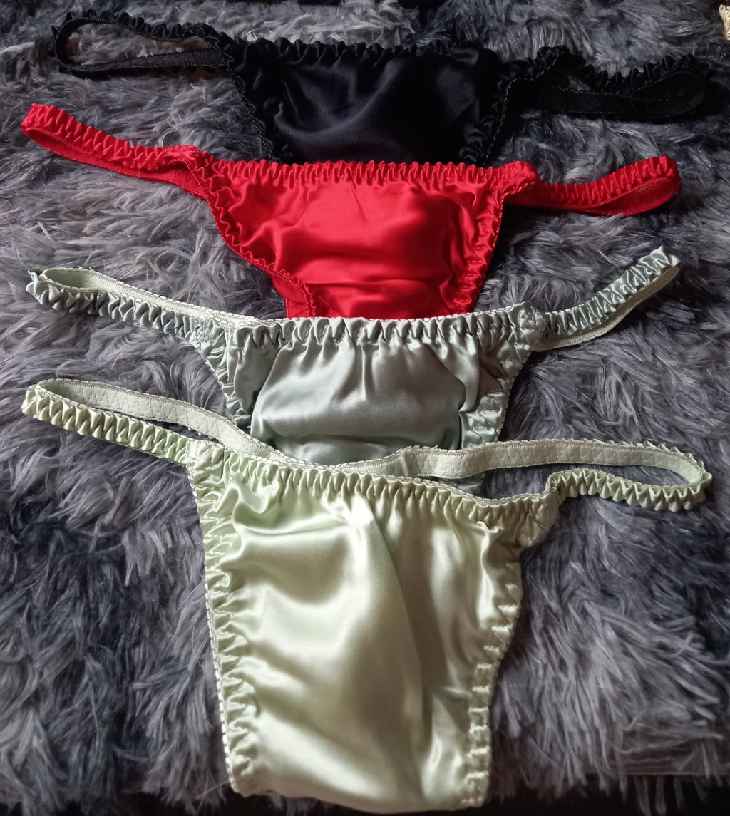 100% mulberry silk fancy & sexy women's thongs various designs one size UK 8-12