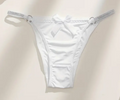 Soft silky feel panties Tanga with bow detail and chain design easy to open