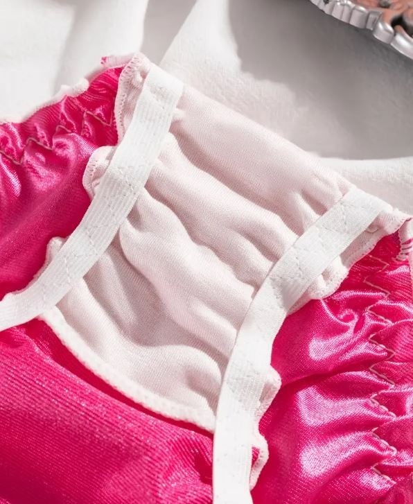 Womens silky feel pink satin panties bow & trim sissy knickers size 16-18 (XL)