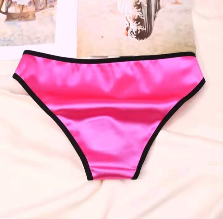 Women's stunning shiny soft silky feel satin knickers lace trim lush colours