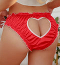 PetitDoll Silky feel Satin heart red Colour Side bow romantic Knickers size 10 M