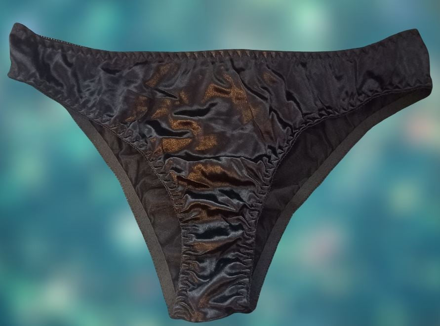 Women's unisex silky feel shiny satin knickers bow decor sissy CD TV