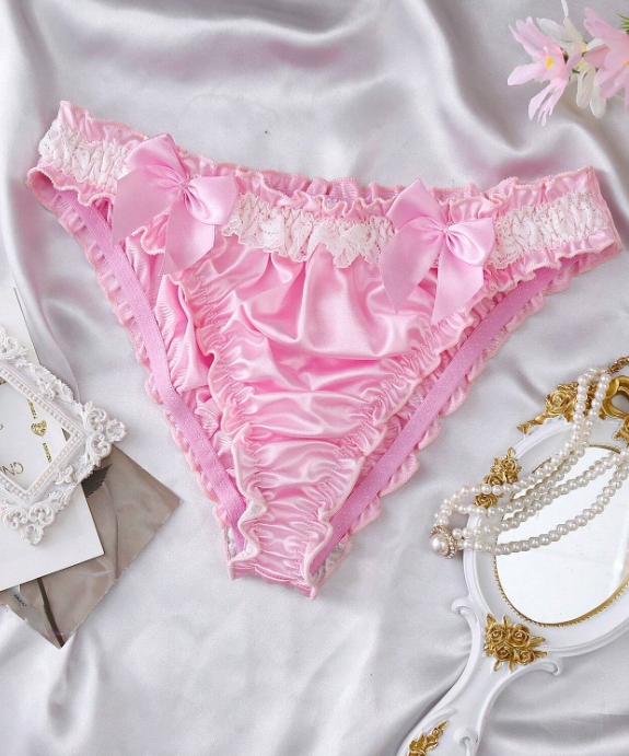 Soft silky soft feel knickers with bow detail on the front satin panties sissy