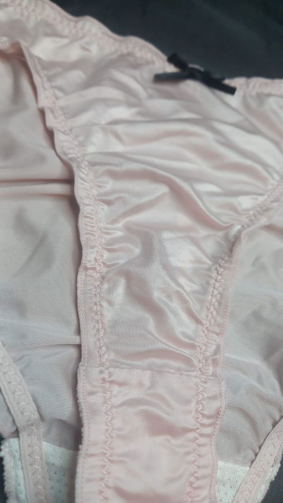 Women's elegant silky feel satin panties stretchy ruched sissy size 16/18 (XL)