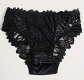 Women elegant black lace satin panties lace trim satin knickers size 2XL 20