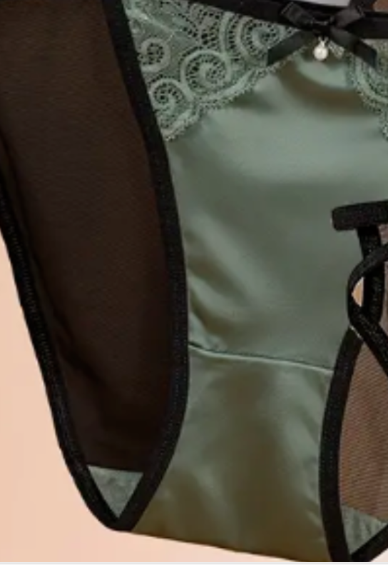Mesh silky feel knickers pearl decor on front soft panties #sissy #CD #TV #tanga