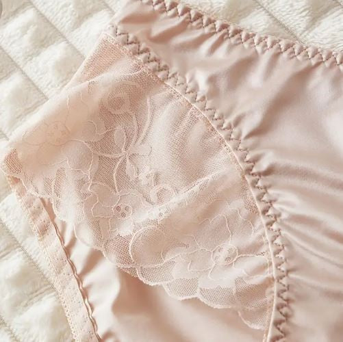 Choose Your Colour Satin panties floral lace detail knickers gently ruched bum
