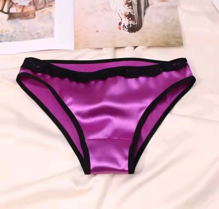 Women's stunning shiny soft silky feel satin knickers lace trim lush colours