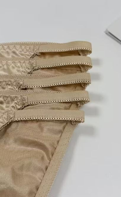 1x Womens Gold silky feel soft satin tanga panties knickers  sissy size 10 (M)