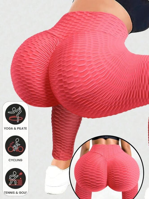 Honeycomb yoga pants leggings  shaping bum scrunchie tummy control ,Top Quality 