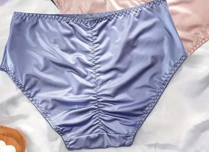 Choose Your Colour Satin panties floral lace detail knickers gently ruched bum