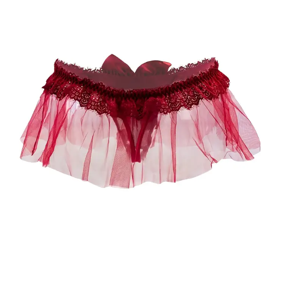 Valentines romantic thongs silky bow decor lace detail soft feel size S M XL