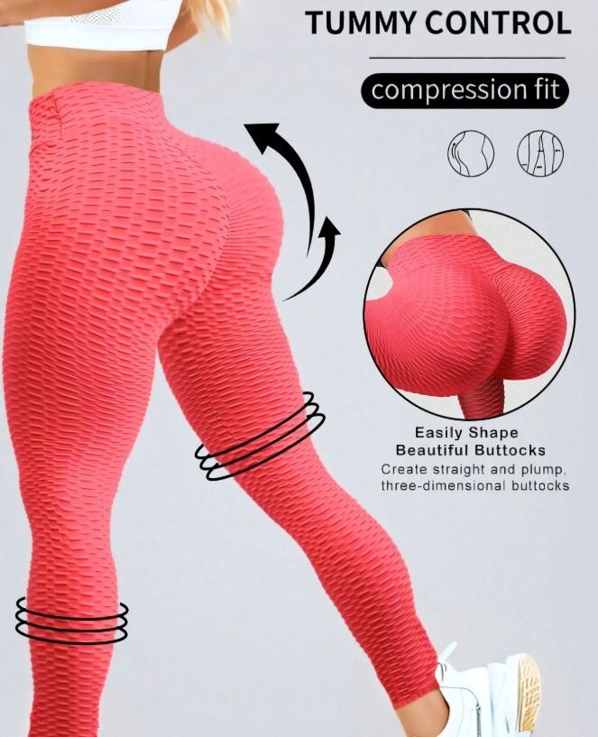 Honeycomb yoga pants leggings  shaping bum scrunchie tummy control ,Top Quality 