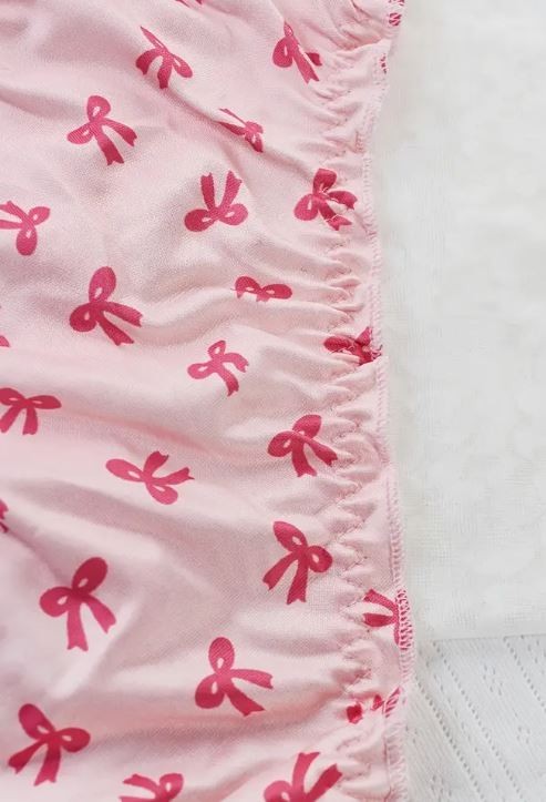Adorable women's soft satin silky feel knickers bow printed panties bow details