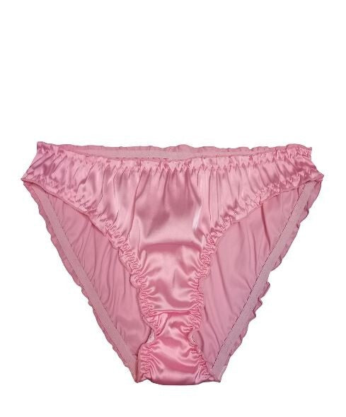 Women's Sexy soft silky feel knickers satin panties with rose design sissy TV CD