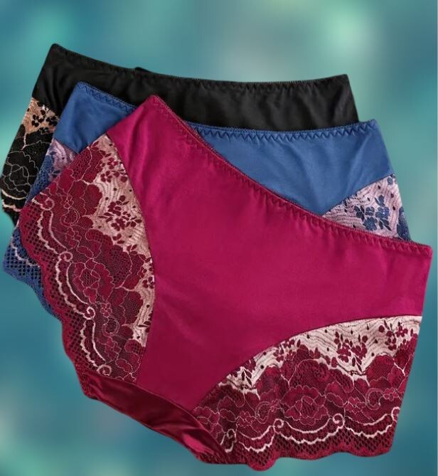 Women's lace & icey satin french style soft silky feel knickers sissy CD TV
