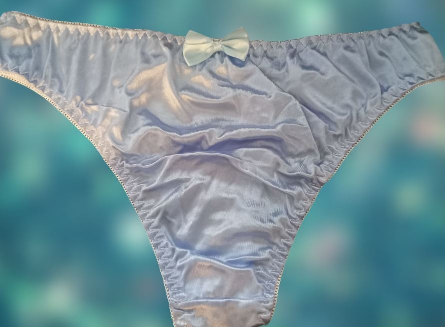 Women's unisex silky feel shiny satin knickers bow decor sissy CD TV