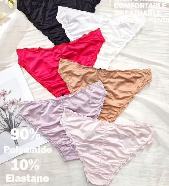 Women's elegant silky feel satin panties stretchy ruched sissy size 16/18 (XL)