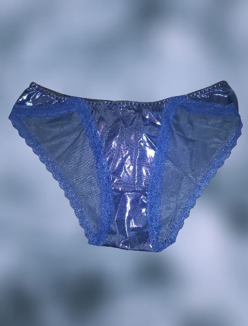 Women's plus size stunning glossy satin knickers silky feel panties lace trim
