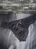 Women's French satin front knickers panties mesh back tanga sissy size 8/10 S/M