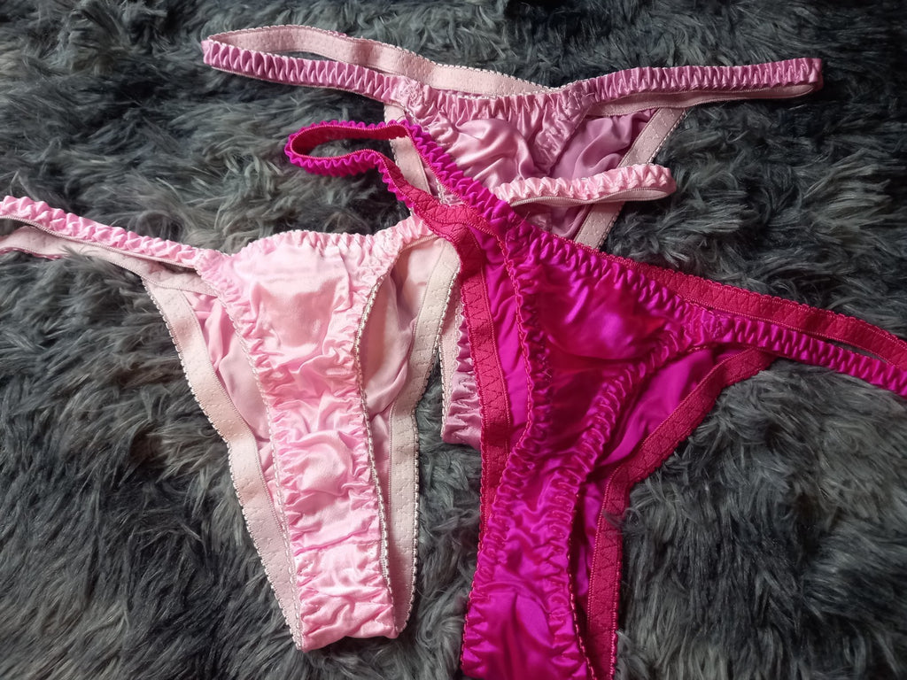 100% mulberry silk fancy & sexy women's thongs various designs one size UK 8-12
