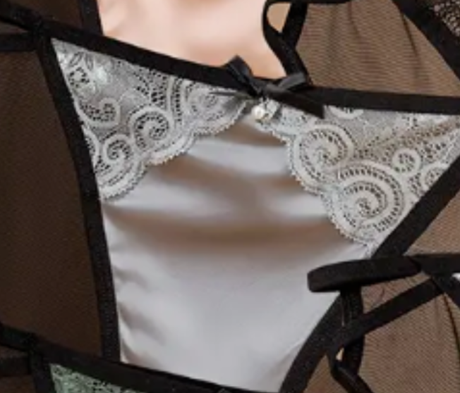 Mesh silky feel knickers pearl decor on front soft panties #sissy #CD #TV #tanga