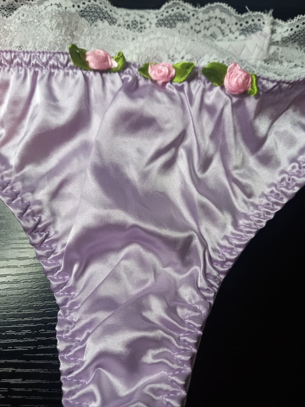 Cute & Romantic Women's Sexy Thong various colours roses detail soft silky feel