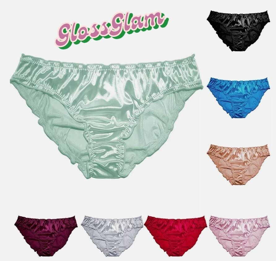 Women Sexy Soft silky knickers satin panties comfy sissy CD TV full bum coverage