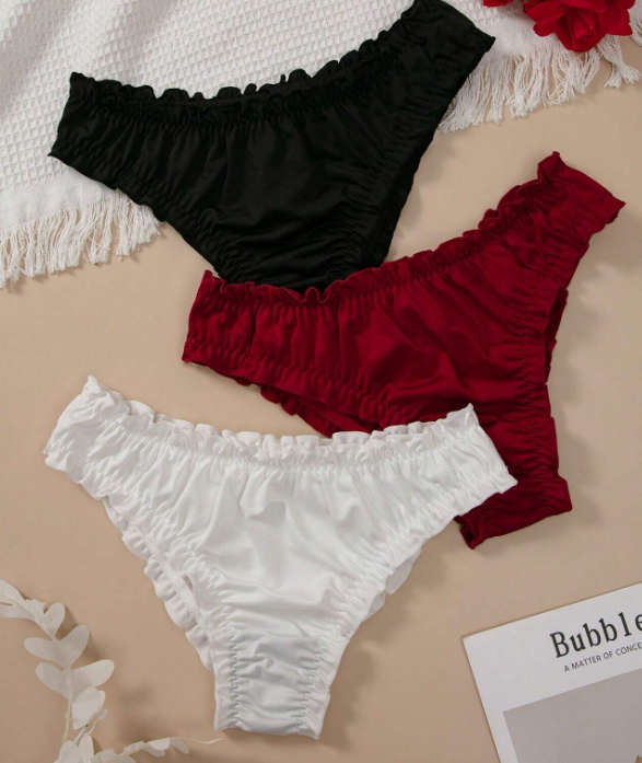 Women's plus size silky feel soft knickers stretchy with bow detail #sissy#tv#cd