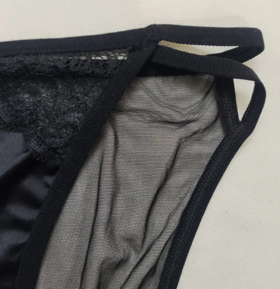 Mesh silky feel knickers pearl decor on front soft panties #sissy #CD #TV #tanga