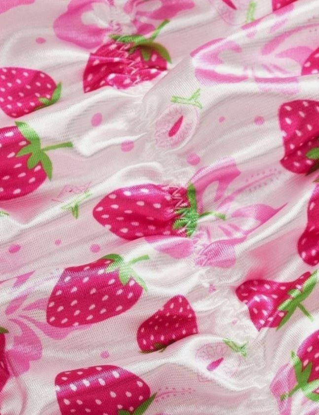 Strawberry Lace Tie Side Knickers Pink Frilly Panties Kawaii sissy size M UK 10