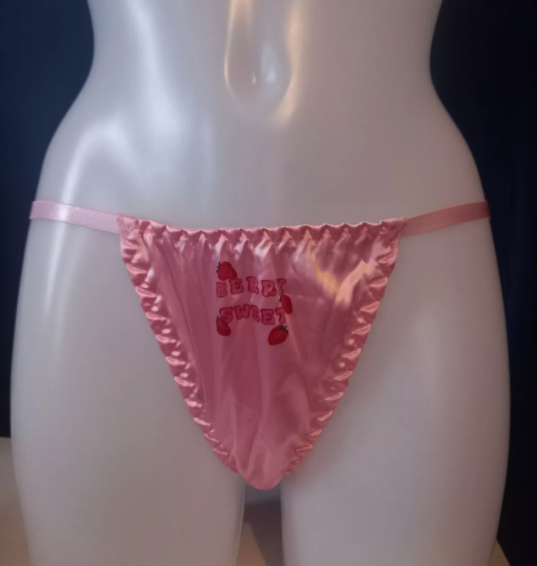 Woman's soft Silky feel Pink Tanga Knickers Panties stunning design sissy CD TV