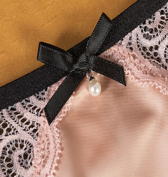Mesh silky feel knickers pearl decor on front soft panties #sissy #CD #TV #tanga