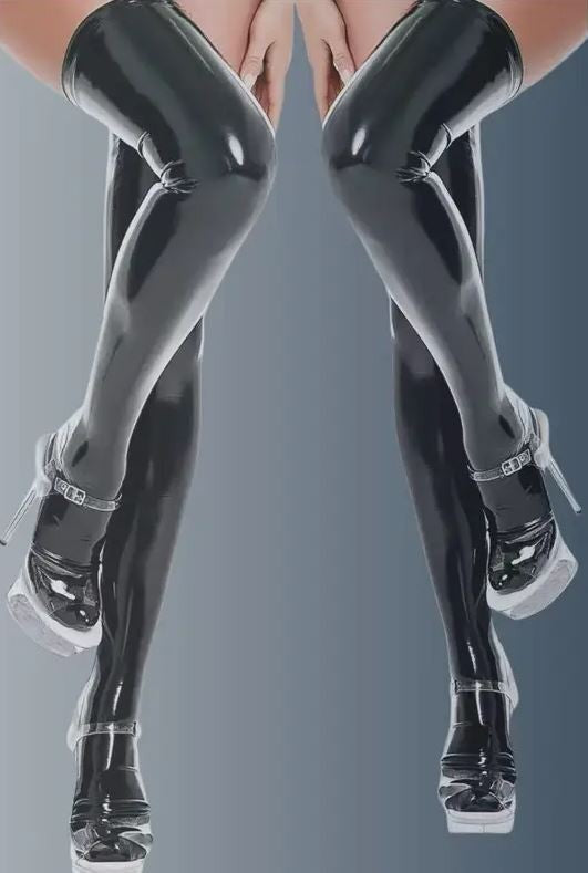 Glossy Stockings Faux Leather and PU Material Sexy Elegant smooth unisex sissy