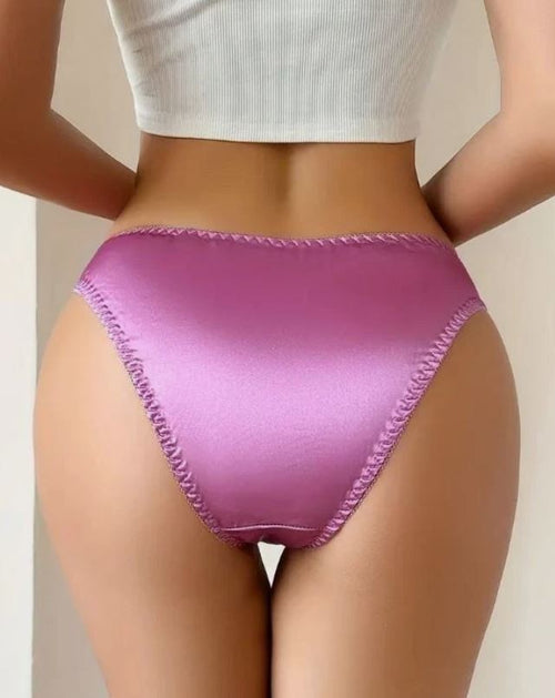 3 pack Satin Panties Coquette Bow Bikini Cut Lingerie silky soft sissy size S 8