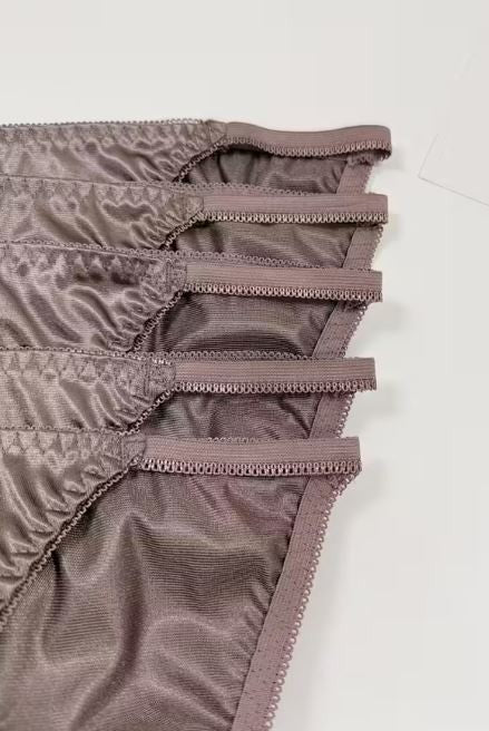 1x Womens grey silky feel satin tanga panties knickers  sissy size 16/18 (XL)