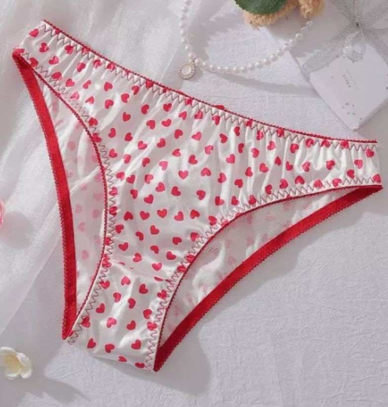 Valentine's Day PetitDoll Heart print silky knickers satin panties size 10 (M)