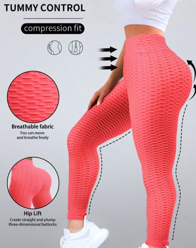 Honeycomb yoga pants leggings  shaping bum scrunchie tummy control ,Top Quality 