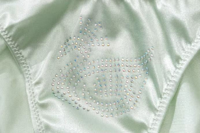 Silky feel mint green satin panties tanga full bum coverage size UK 10 / (M)
