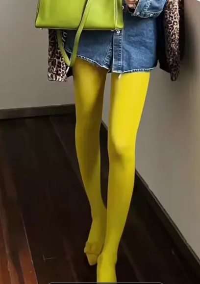 Women's 80D tights fashionable bright colours one size