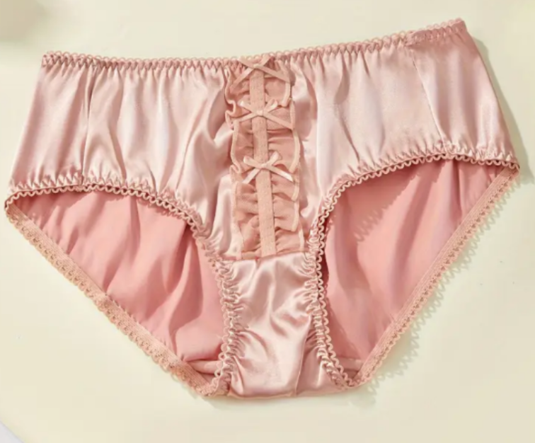 Sexy silky knickers full bum coverage frill detail satin soft panties #sissy